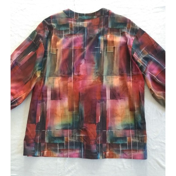 Noracora Women's Colorful Multicolor Blouse Top Shirt 3/4 Sleeve XXL NEW - Picture 11 of 13